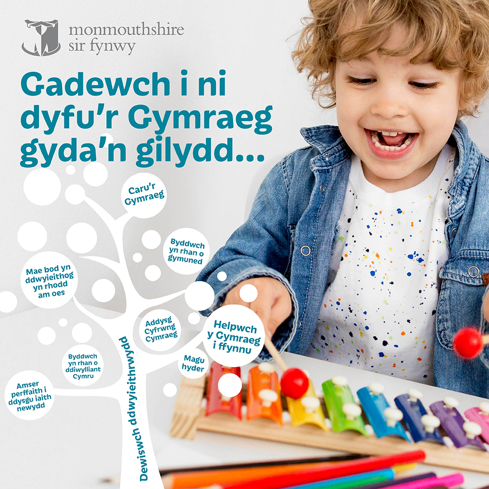 Gadewch i ni dyfu'r Gymraeg gyda'n gilydd Llun o blentyn 